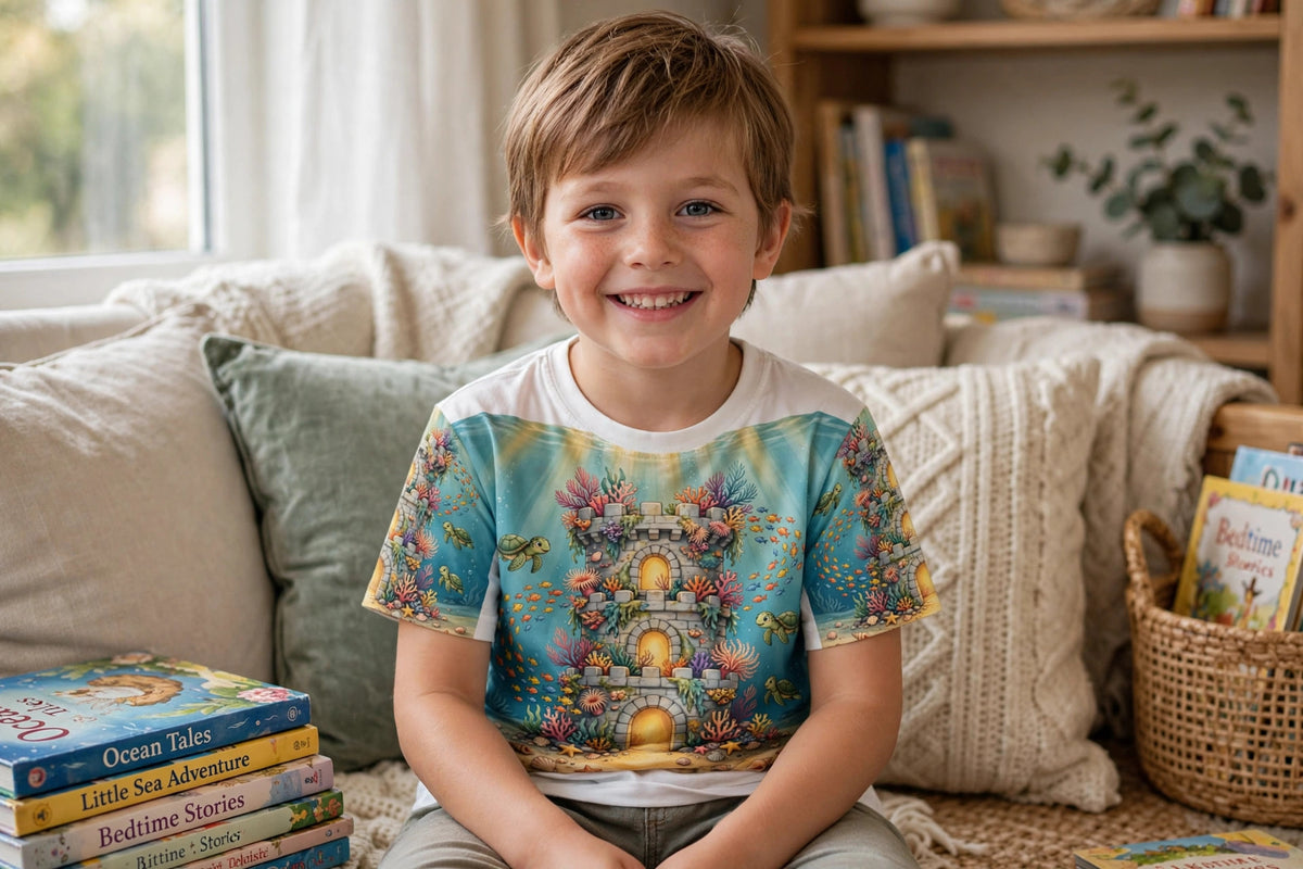 The Sunken Fortress — All-Over Print Tee — lifestyle photo