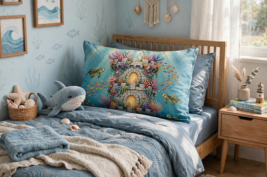 The Sunken Fortress — Pillow Sham — lifestyle photo