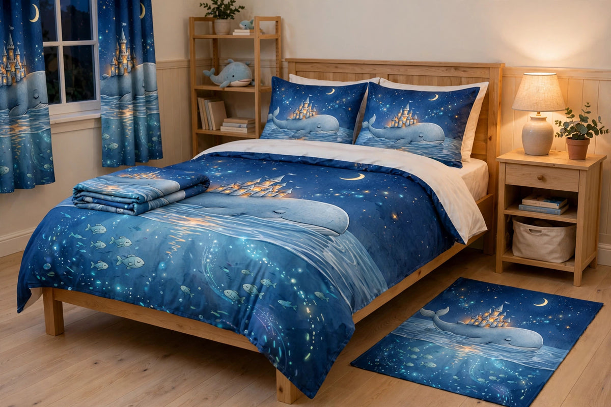Complete bedroom set shown in a styled room