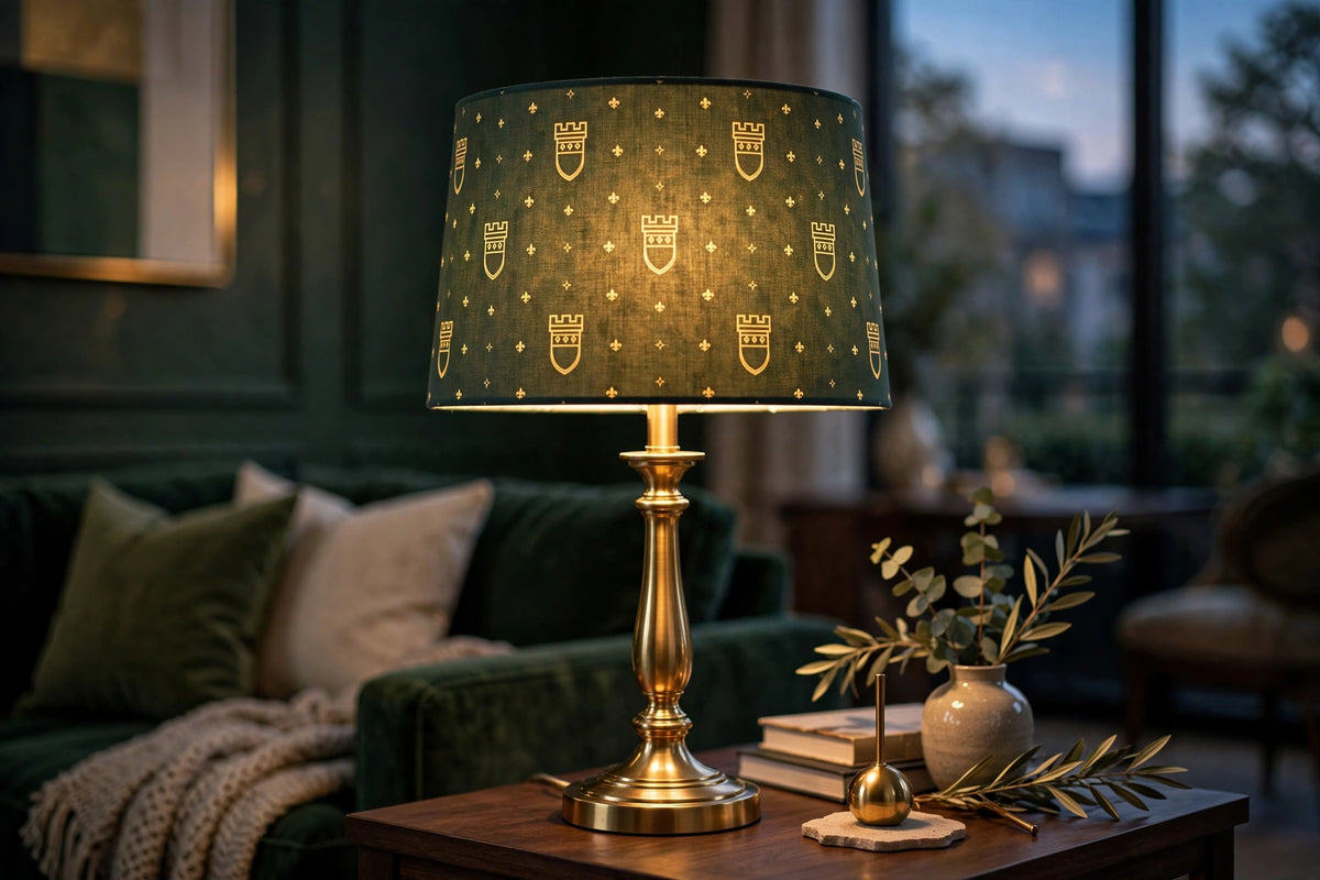 Tower Monogram Lampshade — front view