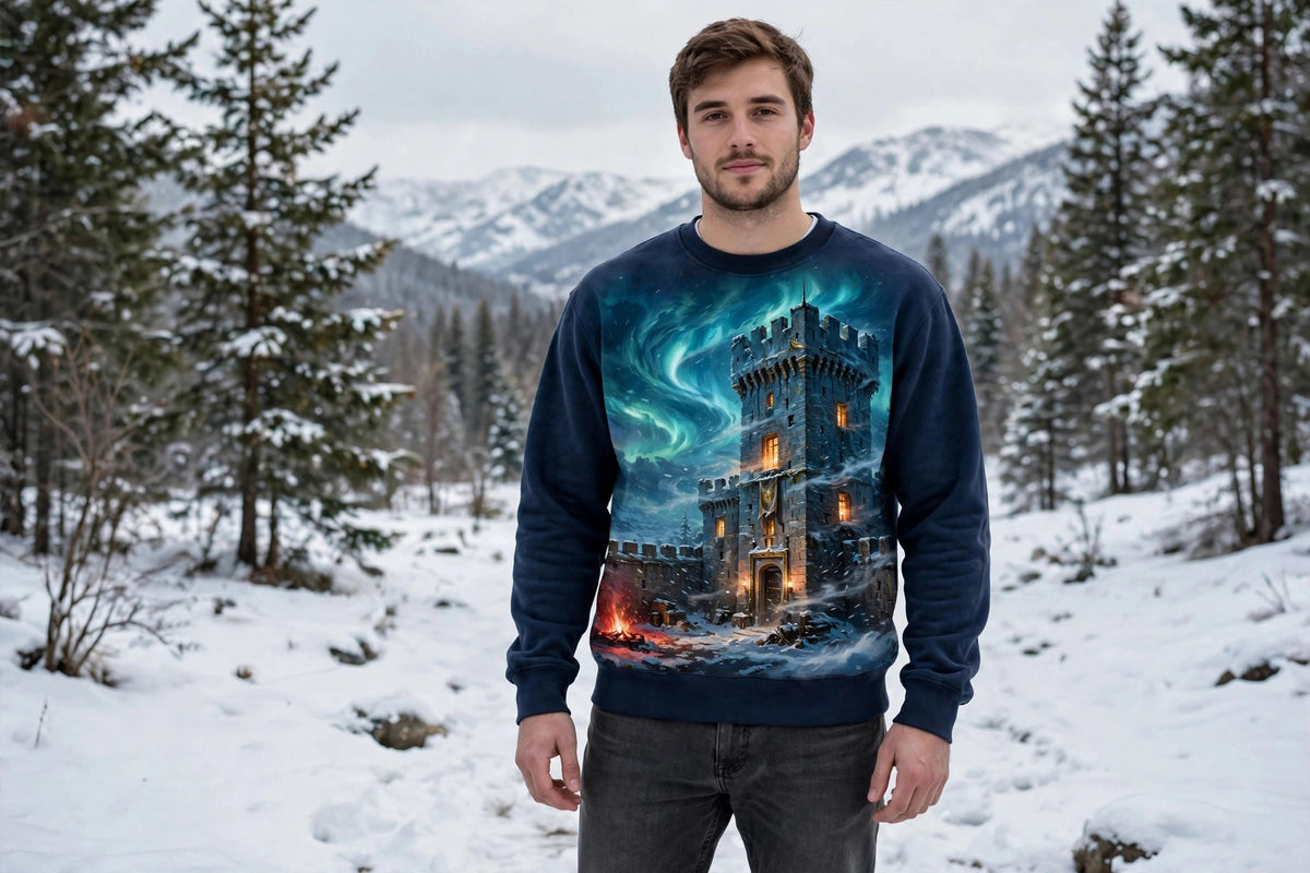 Winter 2026 — Crewneck Sweatshirt (Blizzard Fortress) — lifestyle photo