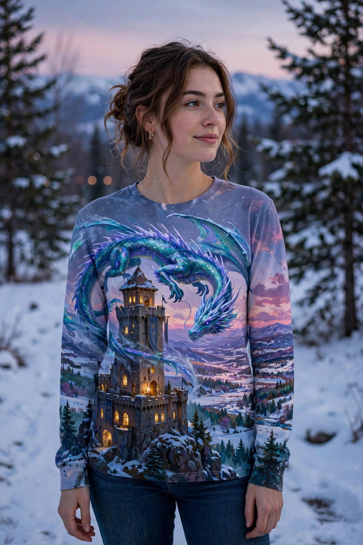 Winter 2026 — Long-Sleeve Tee (Frost Dragon) — lifestyle photo