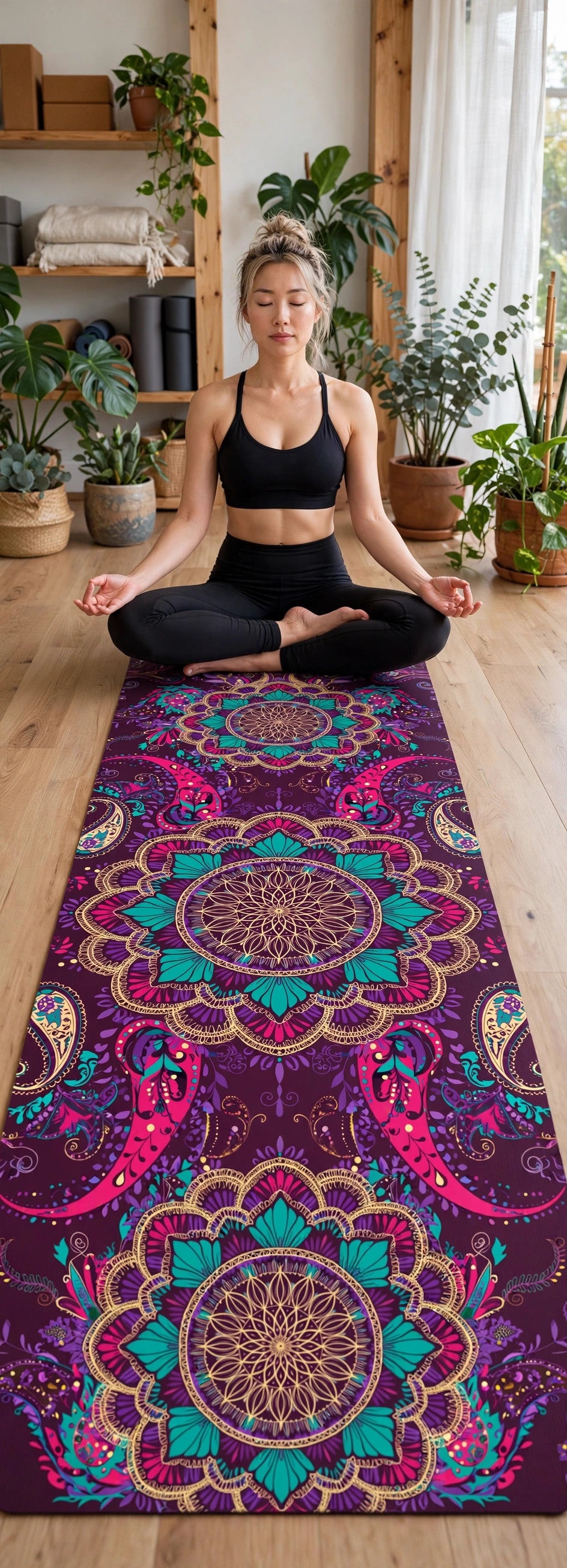 Yoga Mat — Lotus Mandala — lifestyle photo